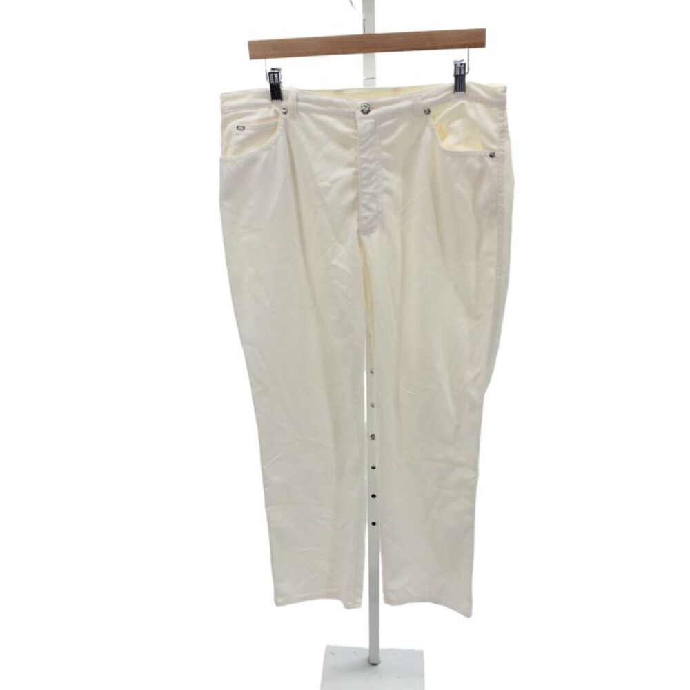 Escada Womens Chino Pants Ivory 95% Cotton Button Inseam 32 Size 34